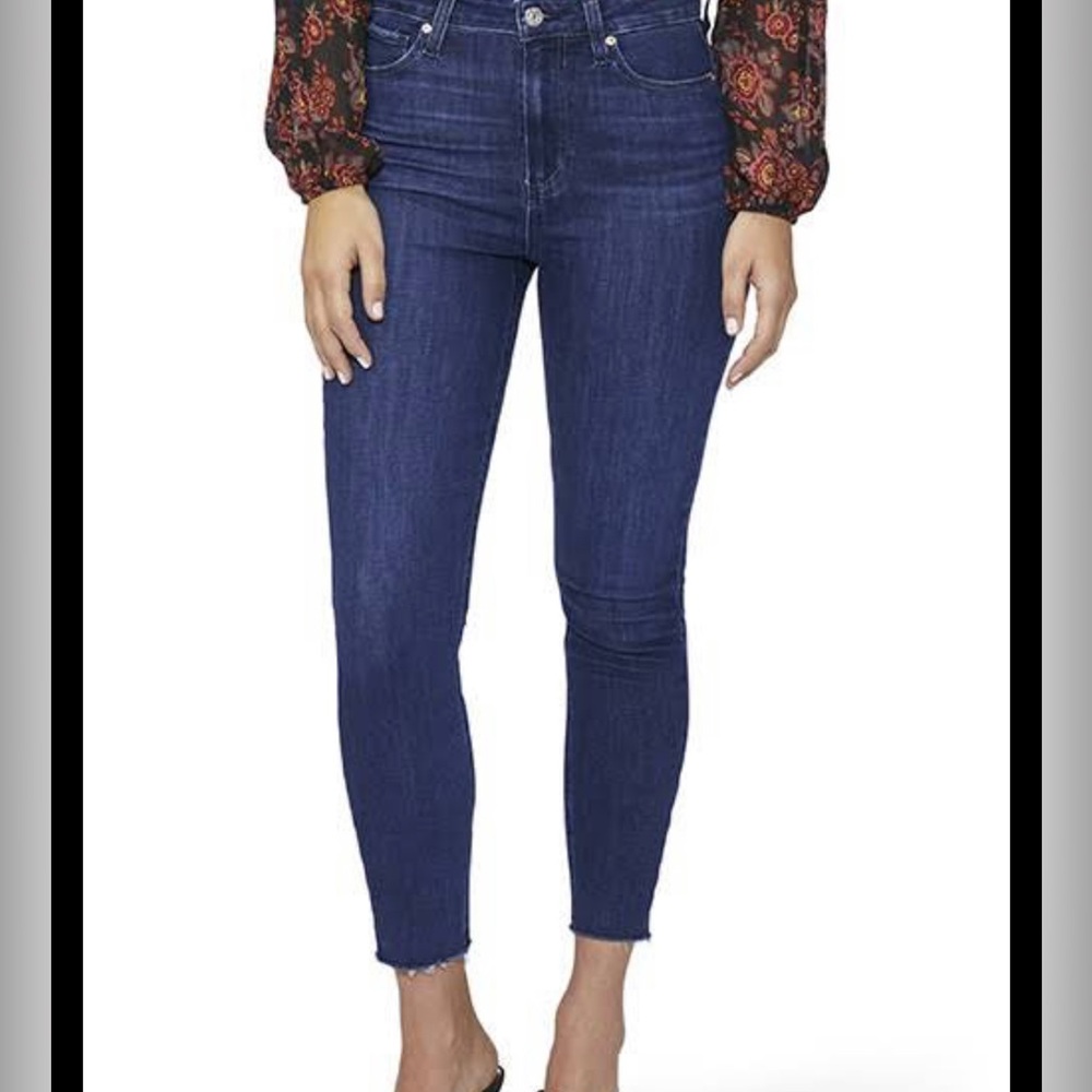 Paige Denim Raw Hem Skyline Ankle Peg Jeans